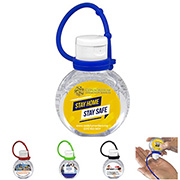 "SANTIAGO" 1 oz.Hand Sanitizer Antibacterial Gel with Adjustable Silicone Carry Strap - Full Color Imprint